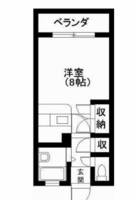 エレガンス浜砂Ⅱ　（延岡市　浜砂）＜１R＞の間取り図