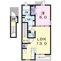 ソラーレA (日向市 大字財光寺)<1LDK・2階>の間取り図