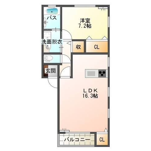 Avita向洋Ⅱ　（延岡市　惣領町）＜１LDK＞202号室