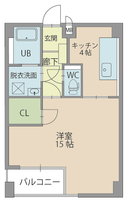 ウィステリア櫻小路　(延岡市　桜小路) ＜Ctypeー1K＞の間取り図