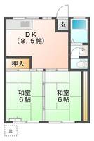 サクラ　ハイツ　(延岡市　大貫町)＜2DK＞の間取り図