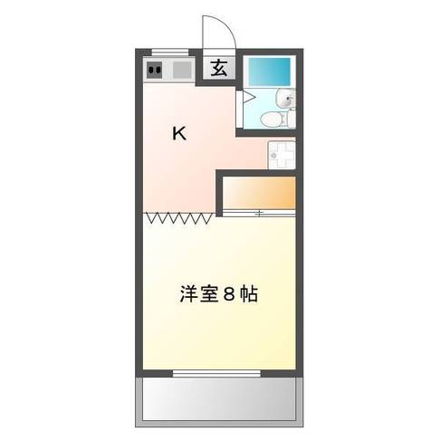 レースト富美山　（延岡市　富美山町）＜１K・家具家電付き＞102号室