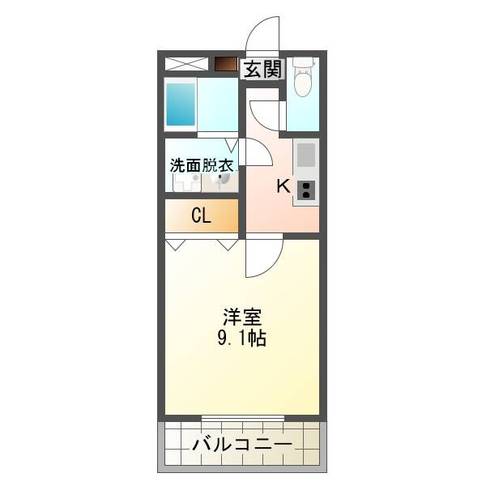 アメニティートミタカ　（延岡市　大貫町）＜１K＞204号室