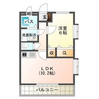 ハッピーバディ　（延岡市　野田）＜１LDK＞の間取り図