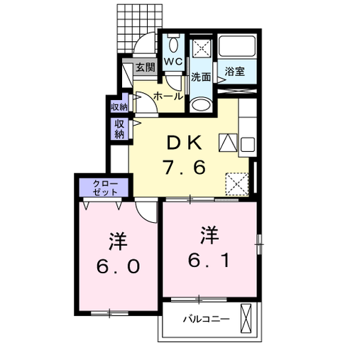 カメリア（延岡市　土々呂町）＜2DK>102号室