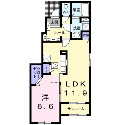 スマイルメゾンⅡ　(延岡市　川原崎町)＜1LDK・1階＞