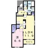 スマイルメゾンⅡ　(延岡市　川原崎町)＜1LDK・1階＞の間取り図