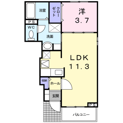 スカイフェリーチェ　（延岡市　別府町）＜1LDK・1階＞102号室