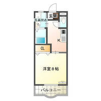 KM70　(延岡市　野地町）＜１K＞の間取り図