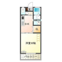 サンビスタ（延岡市　野田町）＜1DK＋ロフト付き・２階＞の間取り図
