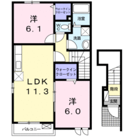 ひまわりA　（延岡市　伊形町）＜2LDK＞の間取り図