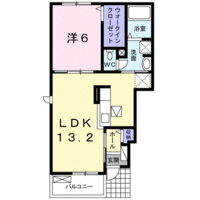 グランシャリオ　Ⅲ（延岡市　別府町）＜1LDK＞の間取り図