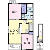 グランシャリオⅢ（延岡市　別府町）＜2LDK＞の間取り図