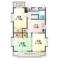 エレガンテコート (延岡市野田1丁目)<3DK>の間取り図