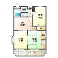 スマイル野田　（延岡市　野田）＜3DK＞の間取り図