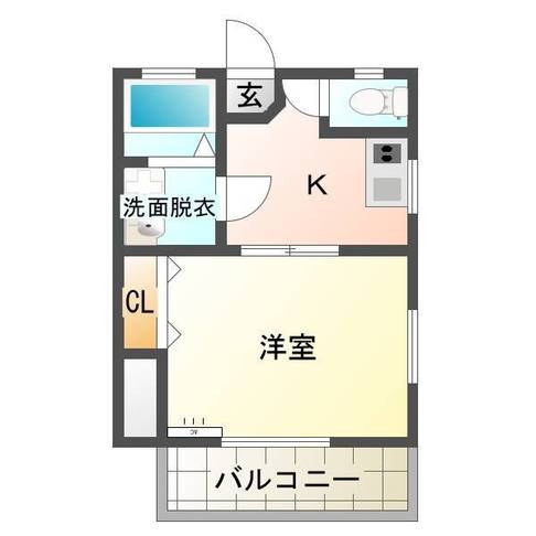 ロンサール山下　（延岡市　山下町）＜１K＞102号室