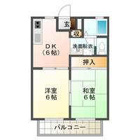 コーポはまゆう　（延岡市　川島町）＜２DK＞の間取り図