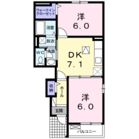 ピアチェーレⅠ (日向市 財光寺)<2DK・1階>の間取り図