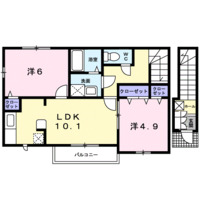 Pine Tree A 　（日向市　富高字新開）＜2LDK＞の間取り図