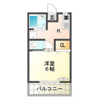 ビゴ野地　（延岡市　野地町）＜1K＞の間取り図