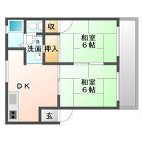 コーポ富士 (延岡市 出北)<2DK>の間取り図
