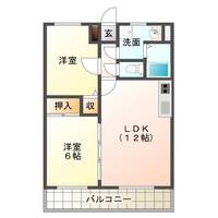 サンエルフ（延岡市　野地町）＜2LDK＞の間取り図