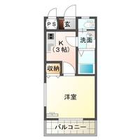 フレンドリーハイツ（延岡市　大貫町）＜1K＞の間取り図