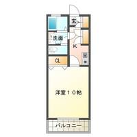 ショアハウス（延岡市　紺屋町）＜1K＞の間取り図