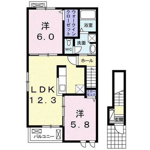  アル・クォーレ　(延岡市　川原崎)＜2LDK・2階＞203号室