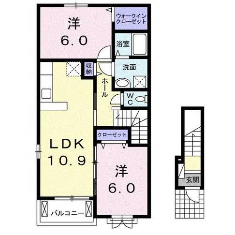 プリムローズＳ　(日向市　中堀町)＜2LDK・2階＞201号室