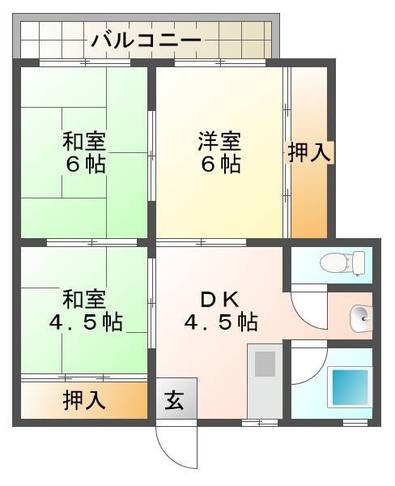 工藤マンション(延岡市大武町)＜3DK＞305号室