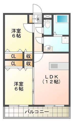 ロイヤルクレッセント　（延岡市　大貫町）＜2LDK＞106号室
