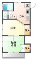 ハイツあいかむ３（延岡市　出北）＜2DK・角部屋＞の間取り図