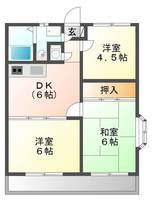 桜ハイツ渡部 (延岡市 山月町)<3DK>の間取り図