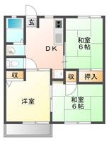 カンパネラ（延岡市　北新小路）＜3DK・2階＞の間取り図