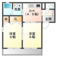 ルミエール愛宕（延岡市　愛宕町）＜２ＤＫ＞の間取り図