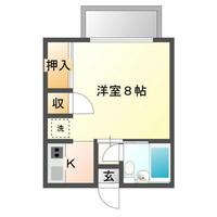 ニュー昭和ハイツⅠ（延岡市　川原崎町）＜１R＞の間取り図