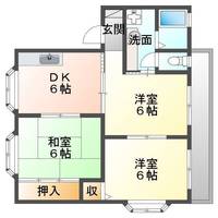 FJマンションⅢ（延岡市　鶴ヶ丘）＜3DK＞の間取り図