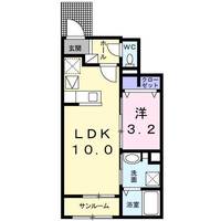 ストレート　(延岡市　川原崎)＜1階・1LDK＞の間取り図