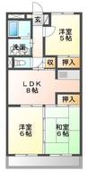 ルミエール浜Ⅰ（延岡市　浜町）＜３ＬＤＫ＞の間取り図