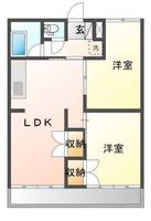 ヤマサンコーポ（延岡市　稲葉崎）＜２ＬＤＫ＞の間取り図