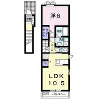 Residence A・K　(日向市　財光寺沖町)＜1LDK・2階＞の間取り図