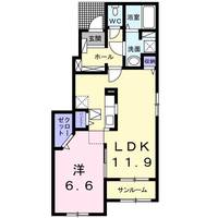 エテルノ・B　(日向市　亀崎西)＜1LDK・1階＞の間取り図