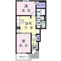 グランシャリオ（門川町　庵川西）＜2DK・1階＞の間取り図