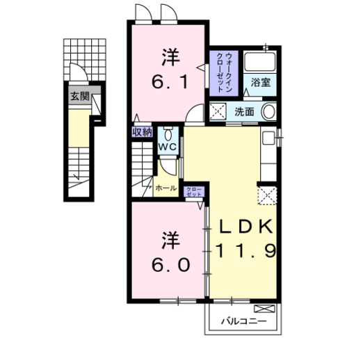 ラ・ポルトⅡ　(門川町　加草)＜2LDK＞202号室