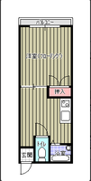 コーポオザキ　(延岡市　大貫町)＜1DK＞の間取り図