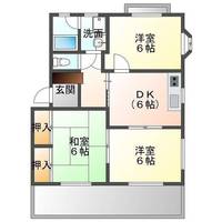 ファインリーＪＵＮ　（延岡市　緑ヶ丘）＜３DK＞の間取り図