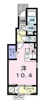 フルール　ド　プリュヌ　(延岡市　新小路)＜1R・1階＞の間取り図