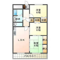 リバーサイドハピネス（延岡市　大貫町）＜3LDK・中部屋＞の間取り図