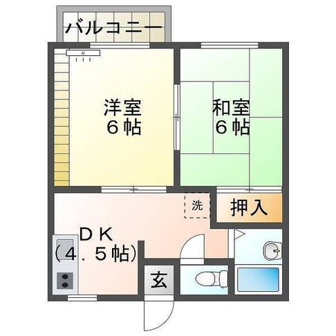 タウニィフォー　（延岡市　塩浜町）＜2DK＞202号室